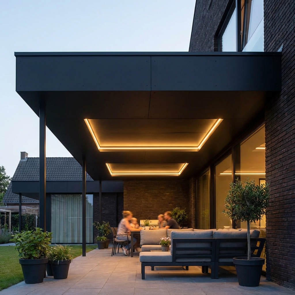 Trespa® buitenplafond overkapping HPL zwart