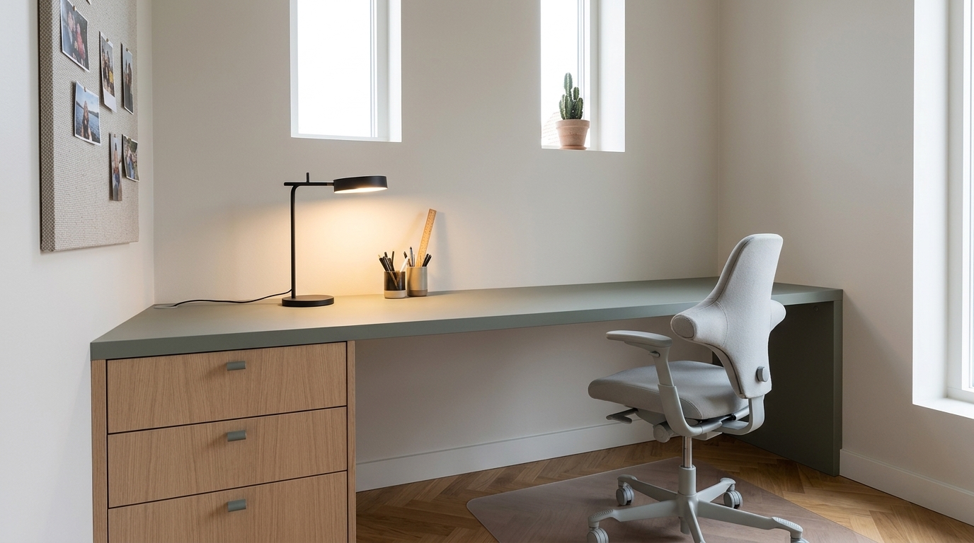 HPL Werkblad Op Bureau In Werkruimte