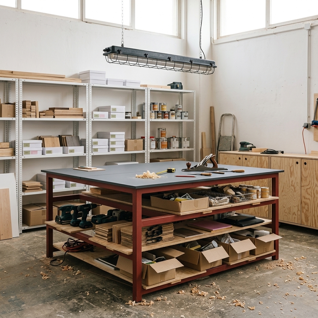 HPL werkblad in werkplaats