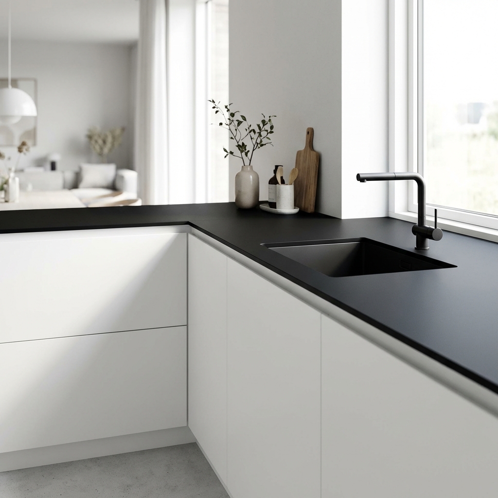 Zwart HPL Aanrechtblad Trespa Keuken