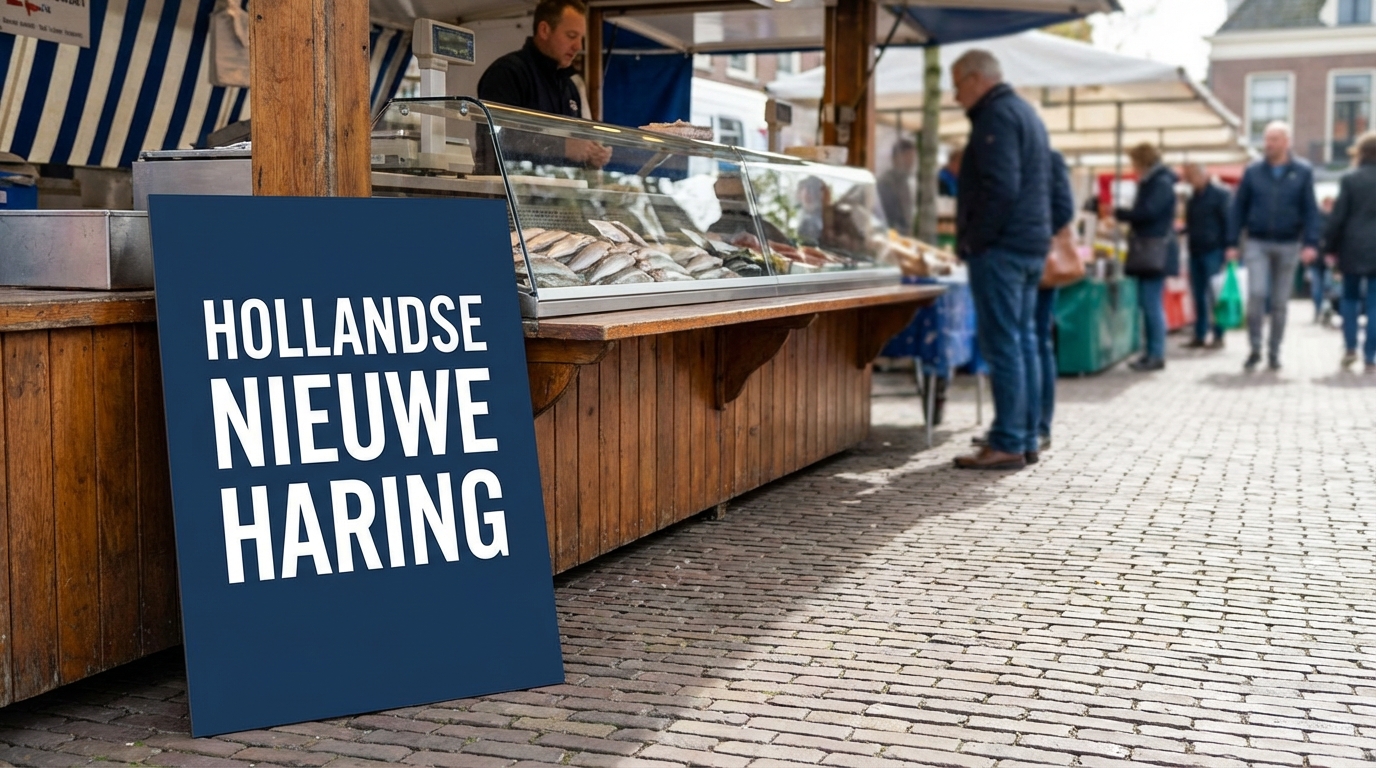 Trespa® HPL blauw reclamebord viskraam