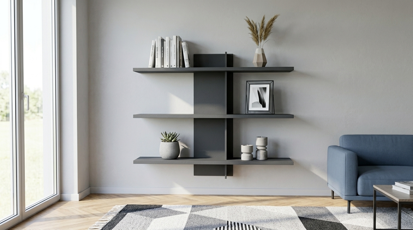 5 ideeën voor Trespa in de woonkamer: wandplanken