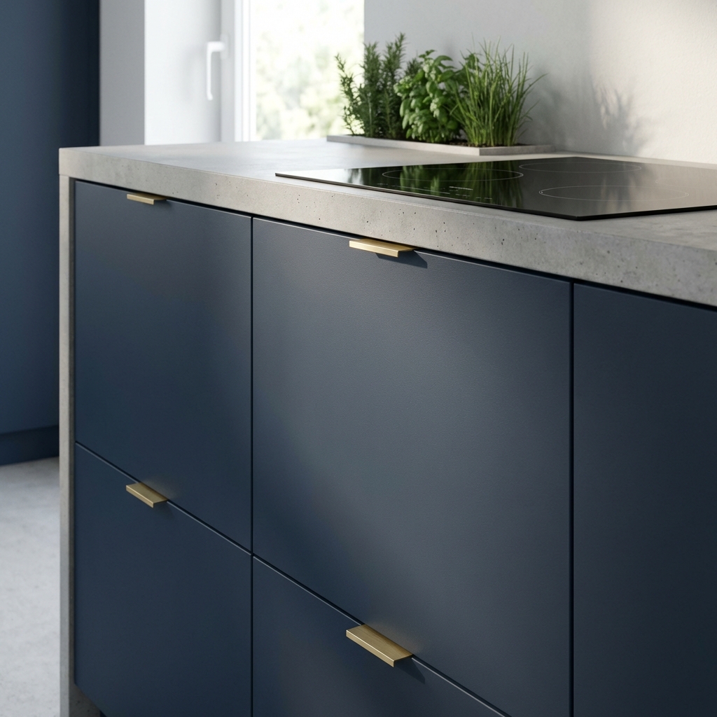 Frontjes keukenkastjes Trespa keuken HPL donkerblauw