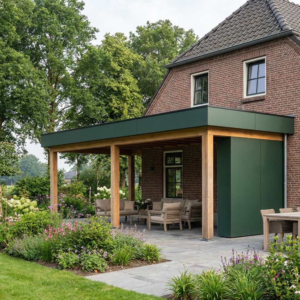 Groene overkapping hpl
