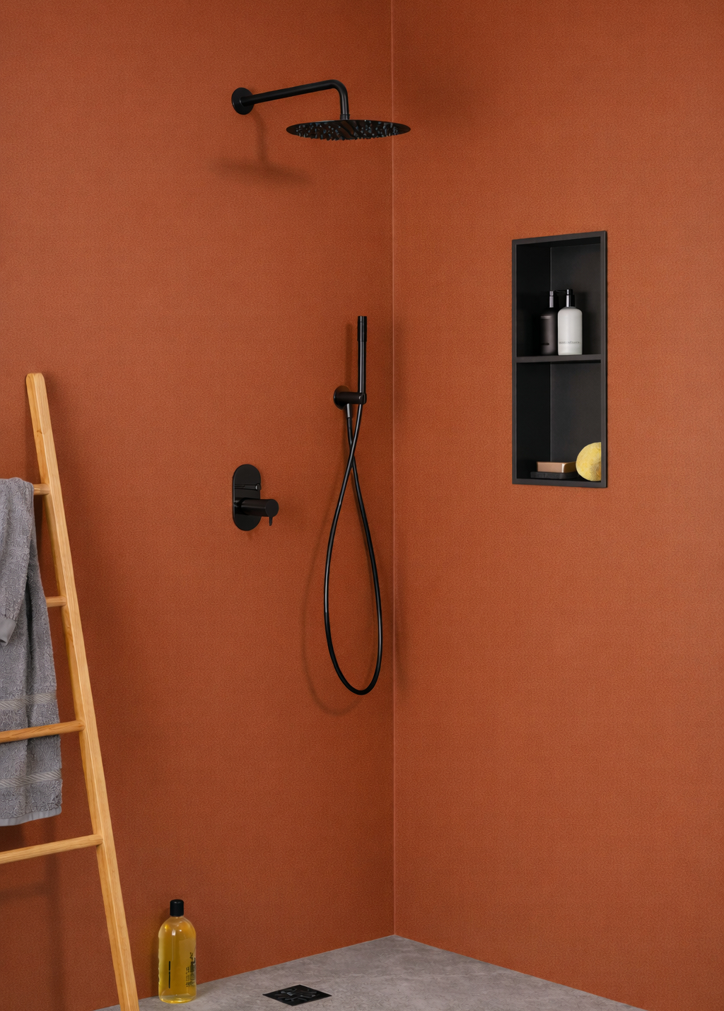 Douchewand Trespa HPL warme kleur