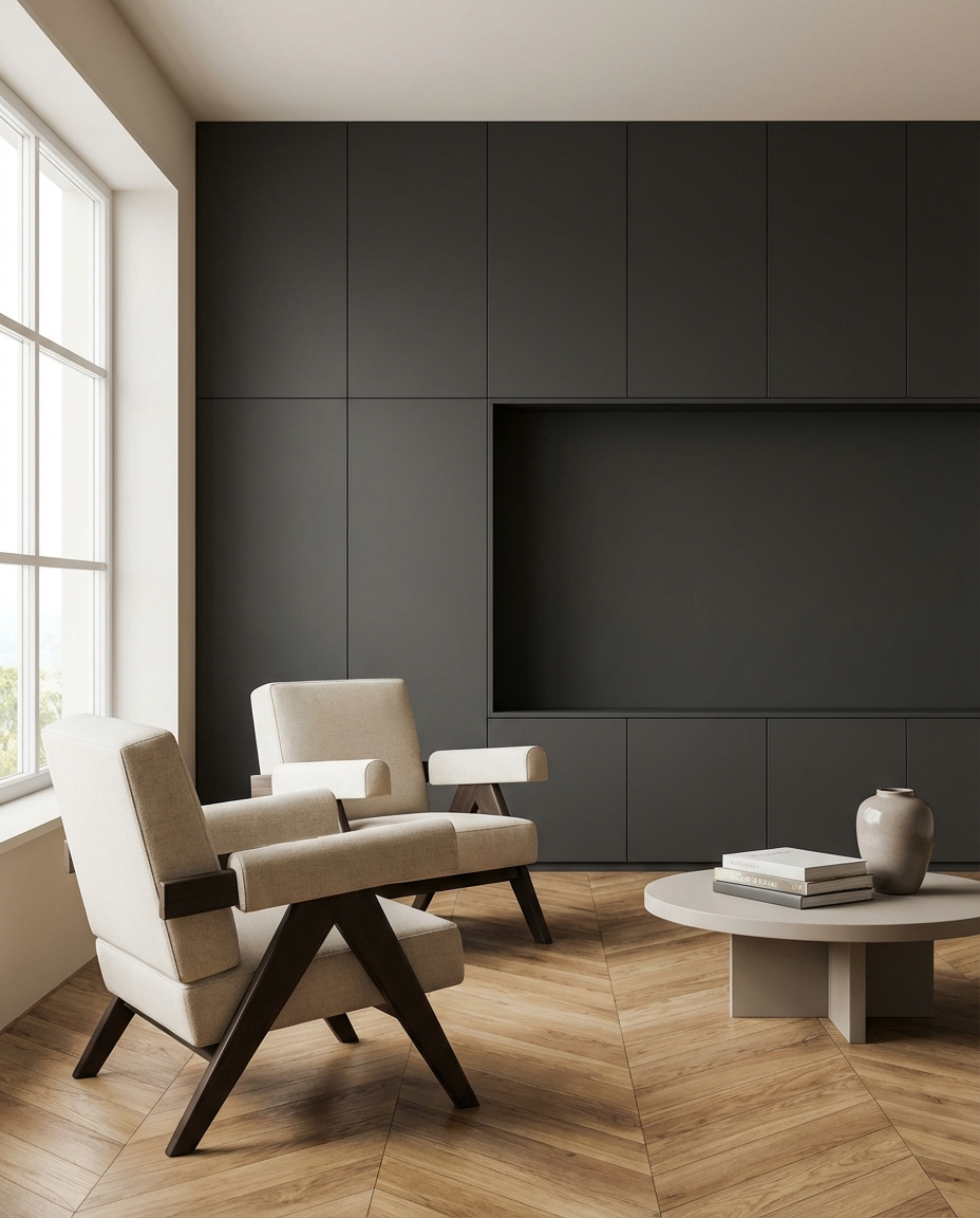 Trespa HPL antraciet grijs wandmeubel