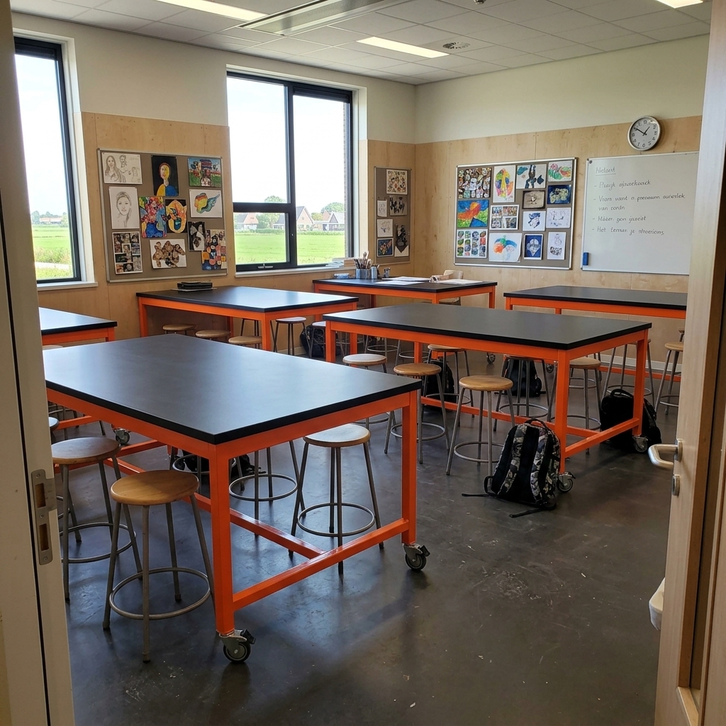 HPL werkblad op werktafel middelbare school