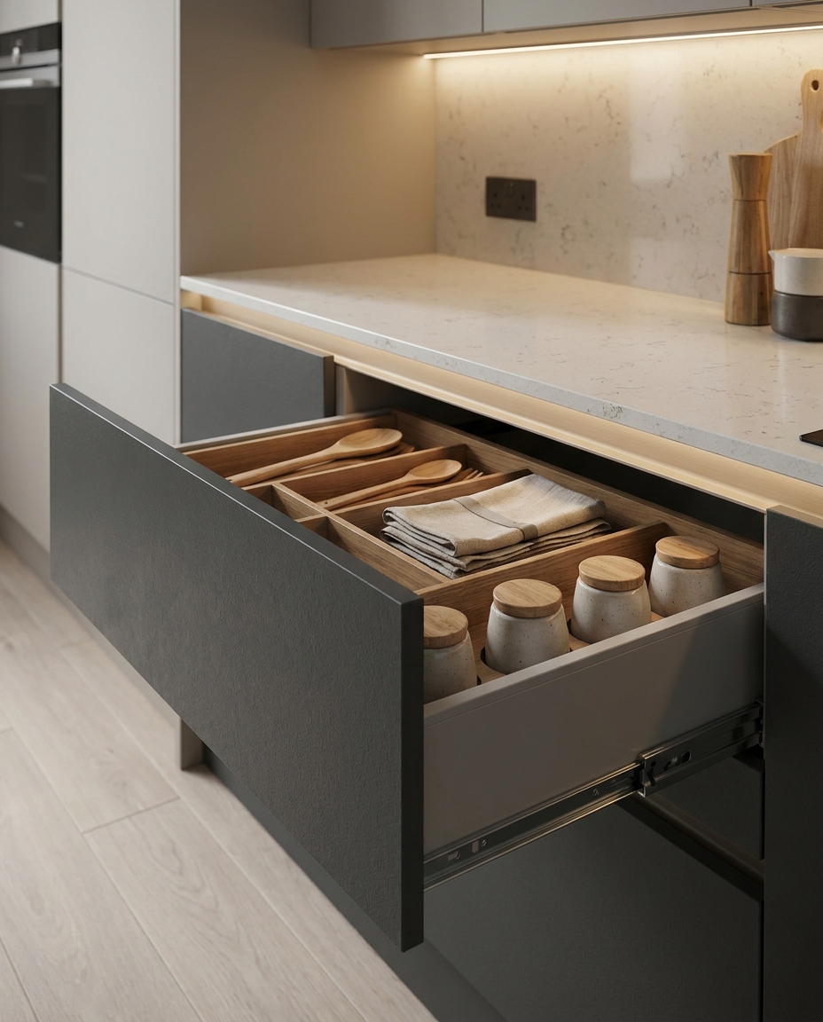 HPL ladefront keukenlade antraciet