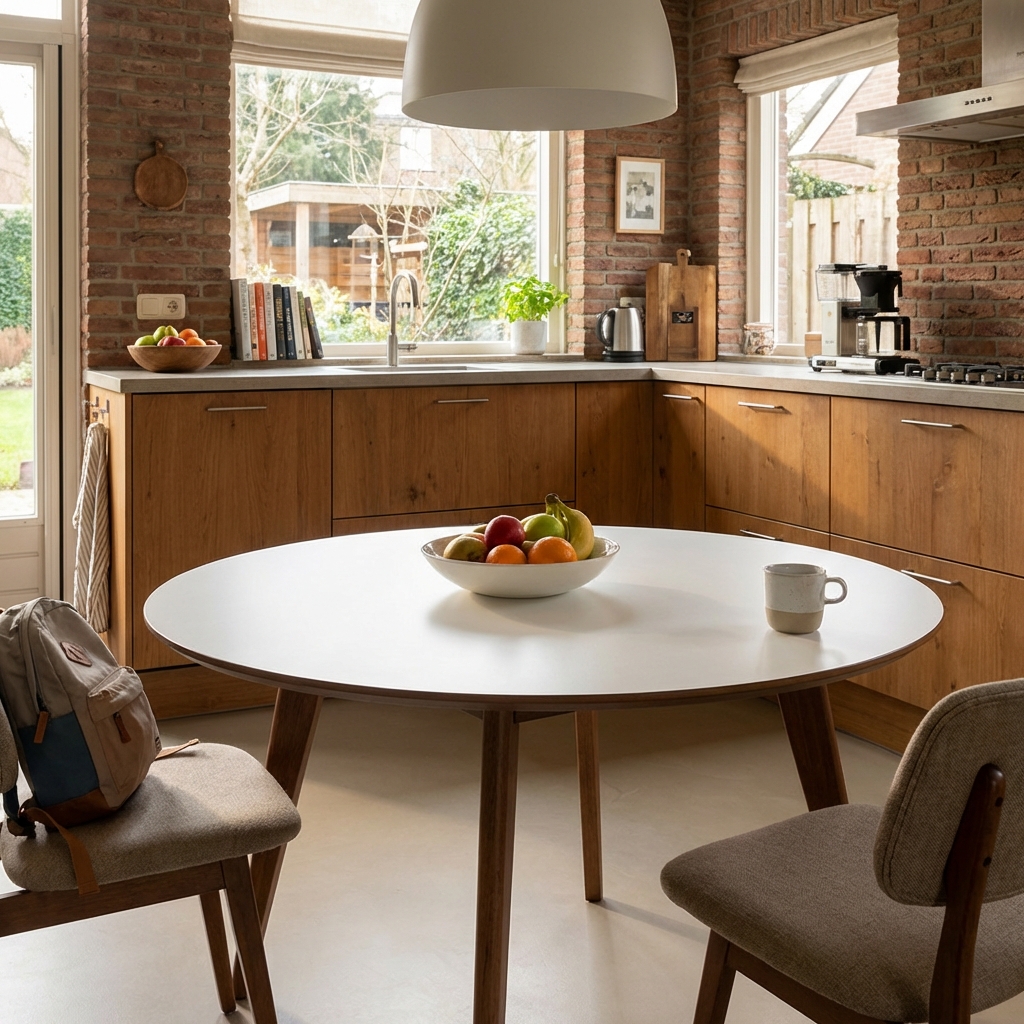 Ronde tafel met HPL blad