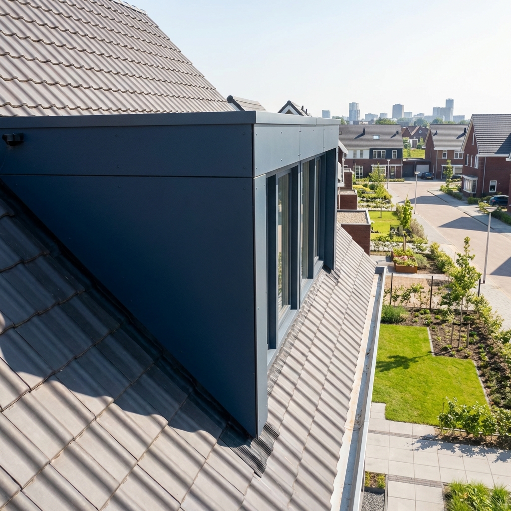 Trespa® HPL blauw dakkapel