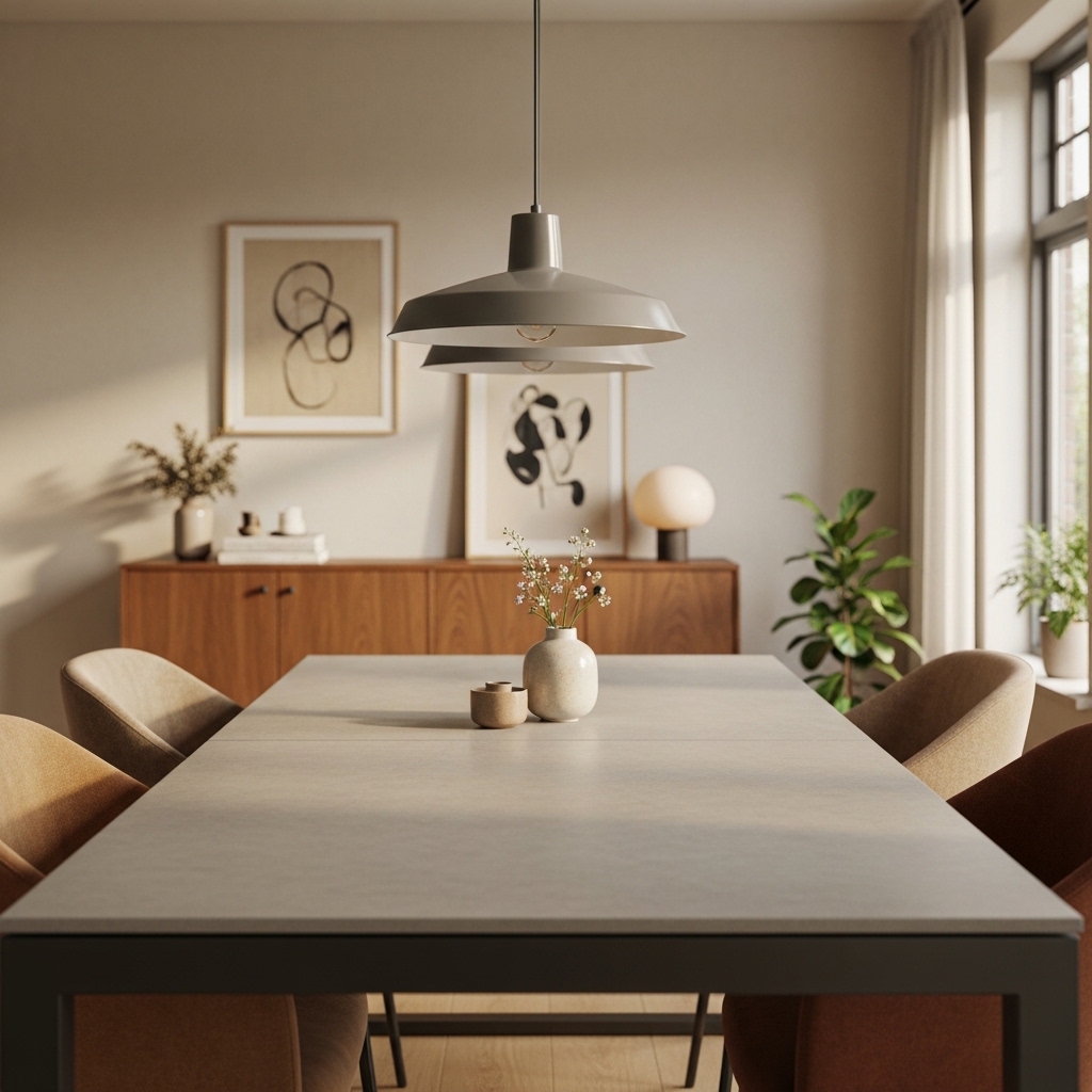 Eettafel met HPL tafelblad grijs