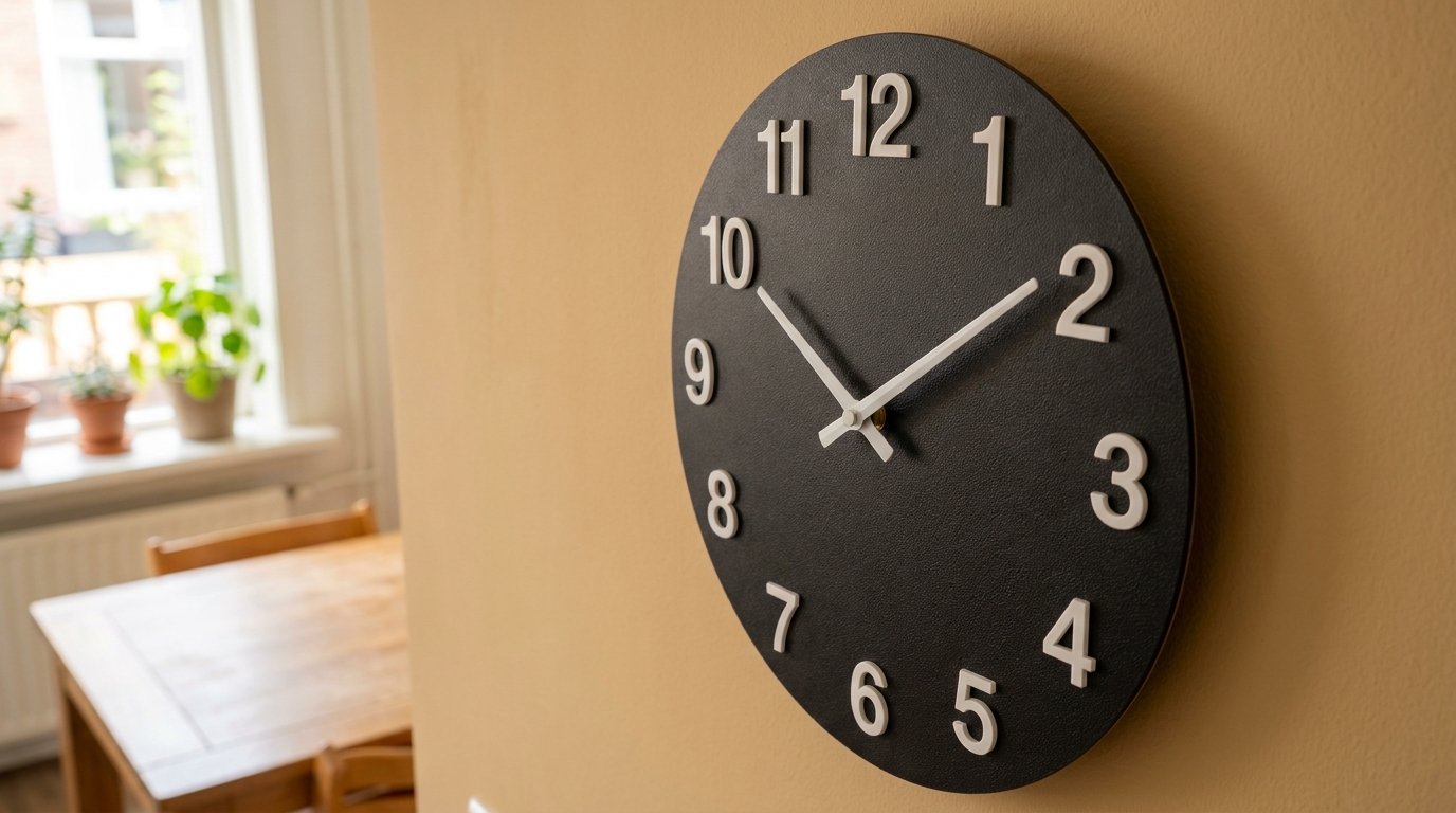 Wijzerplaat klok van Trespa zwart