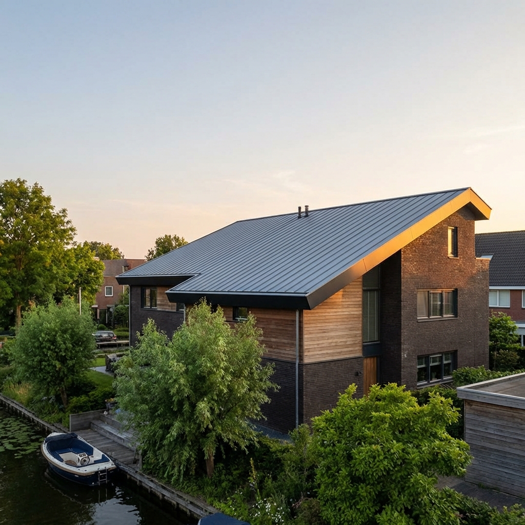 Kunststof windveren schuine dakrand HPL Trespa®