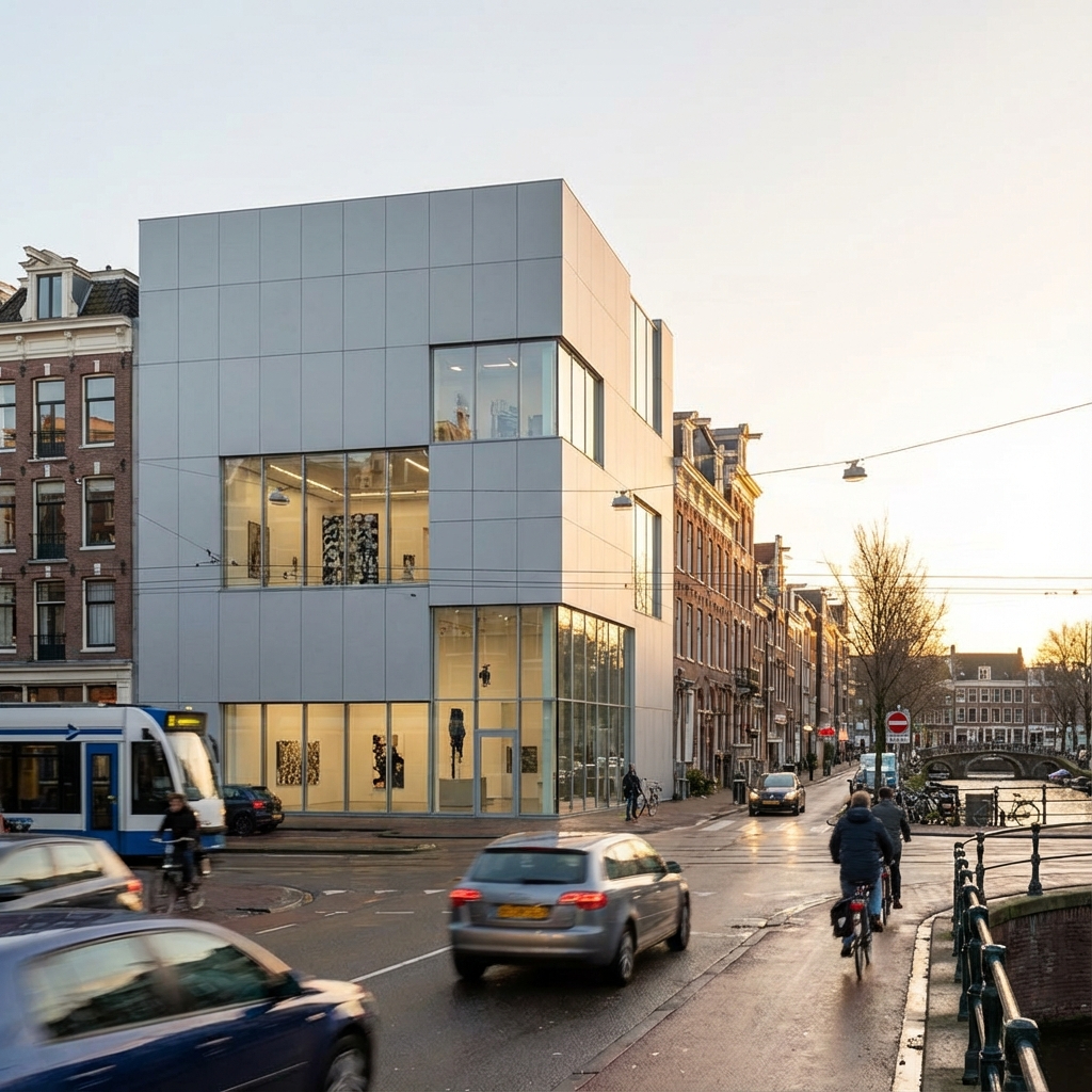 HPL Trespa Gevelbekleding Lichtgrijs Kunstgalerie