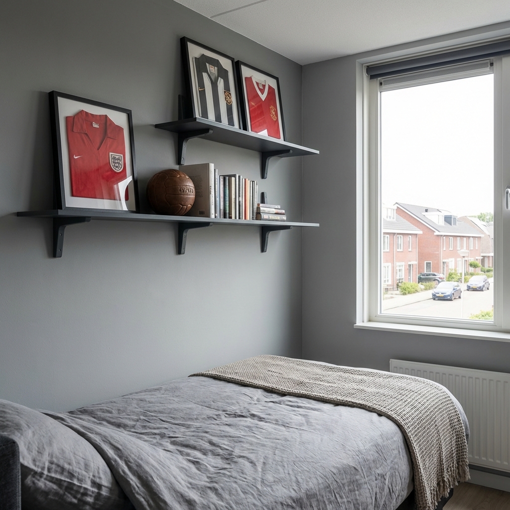 Wandplanken van HPL meubelplaat antraciet