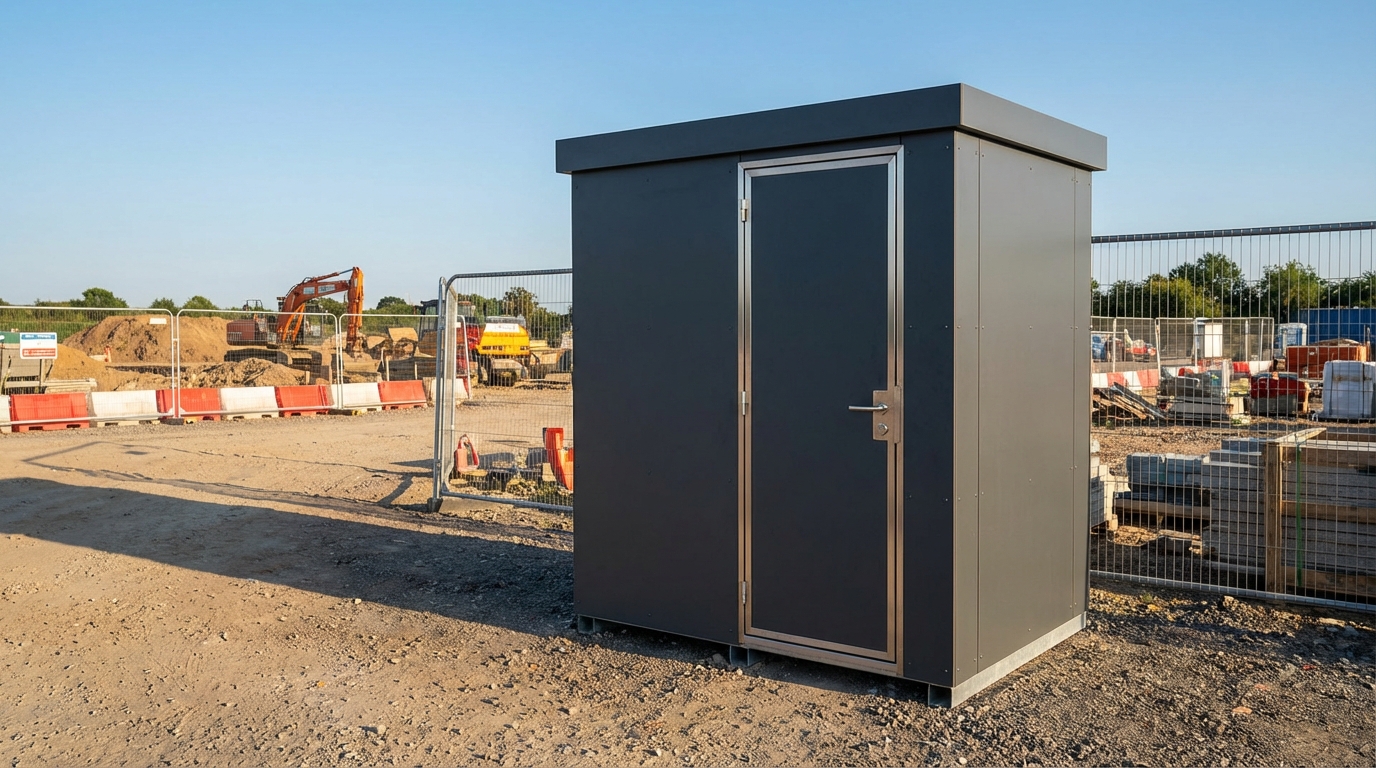 Trespa HPL toiletunit op bouwplaats