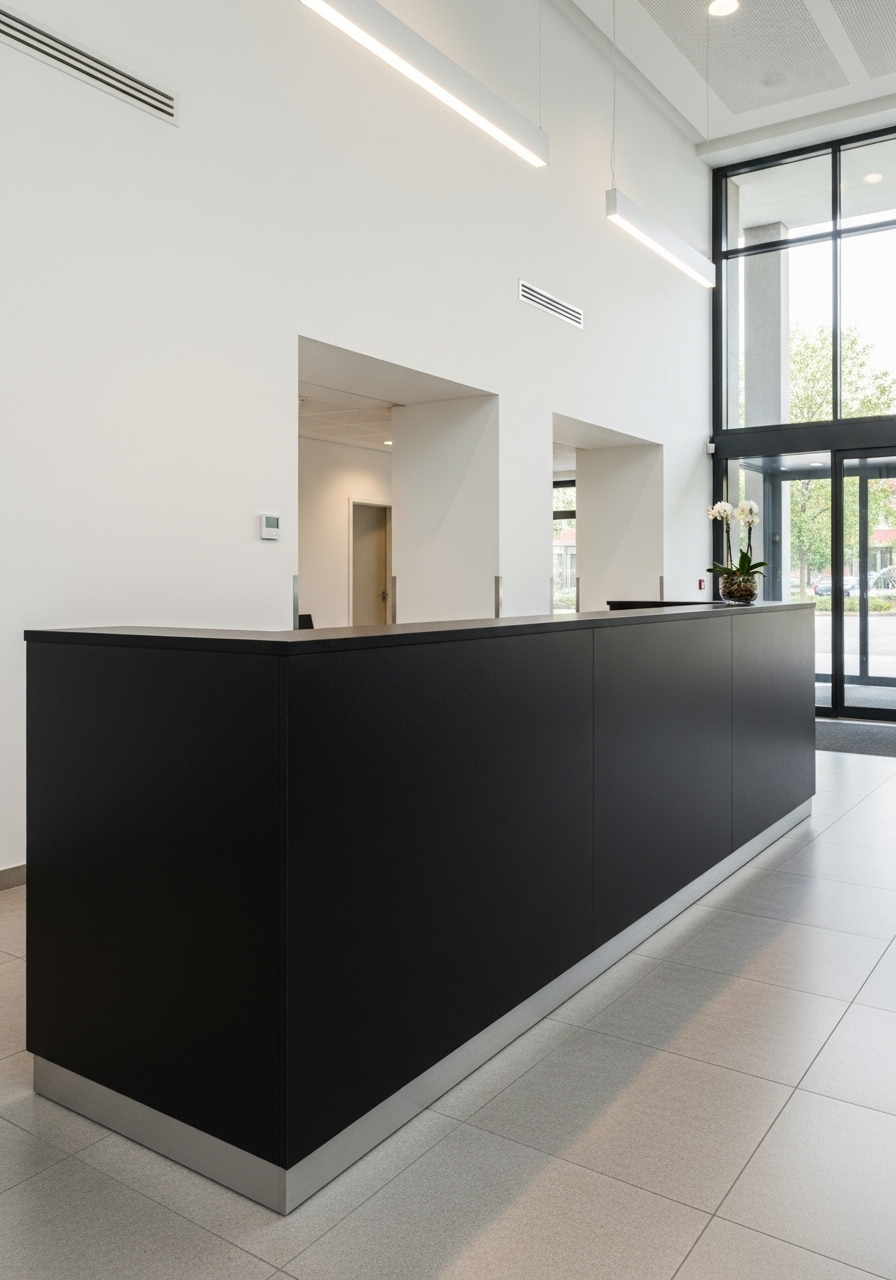 Trespa® HPL zwart balie ombouw